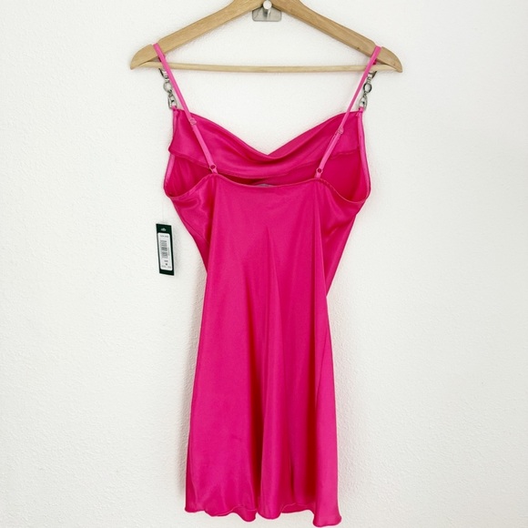 NWT Jump Apparel Pink Satin Cowl Neck Slip Dress, Size Medium - Picture 4 of 9